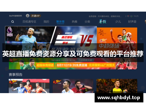 英超直播免费资源分享及可免费观看的平台推荐